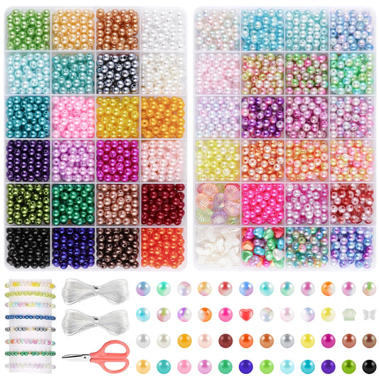 und Bead Set With Hole ABS Imitation Pearl Beads For DIY Crafts Making Sewing Garment Decoration Bead