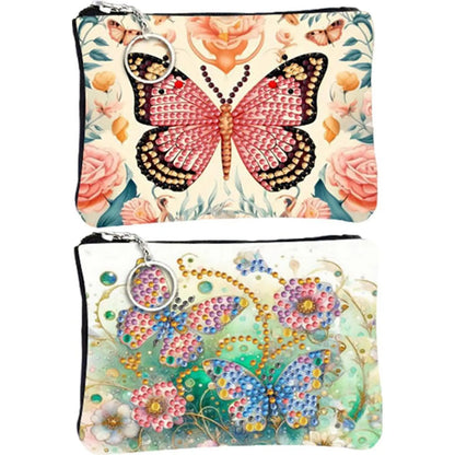 DIY Diamond Painting Creative Rhinestone Handbag Zipper Closure 5D Diamond Painting Coin Pouch for Cash Carry Daily Use Travel