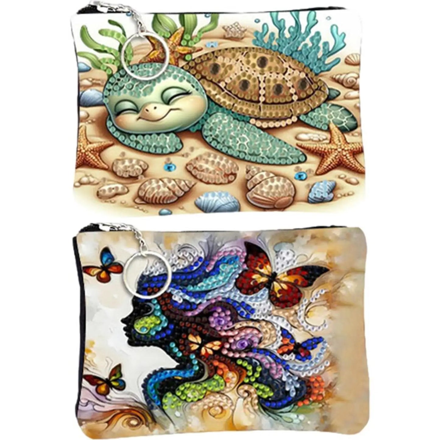 DIY Diamond Painting Creative Rhinestone Handbag Zipper Closure 5D Diamond Painting Coin Pouch for Cash Carry Daily Use Travel