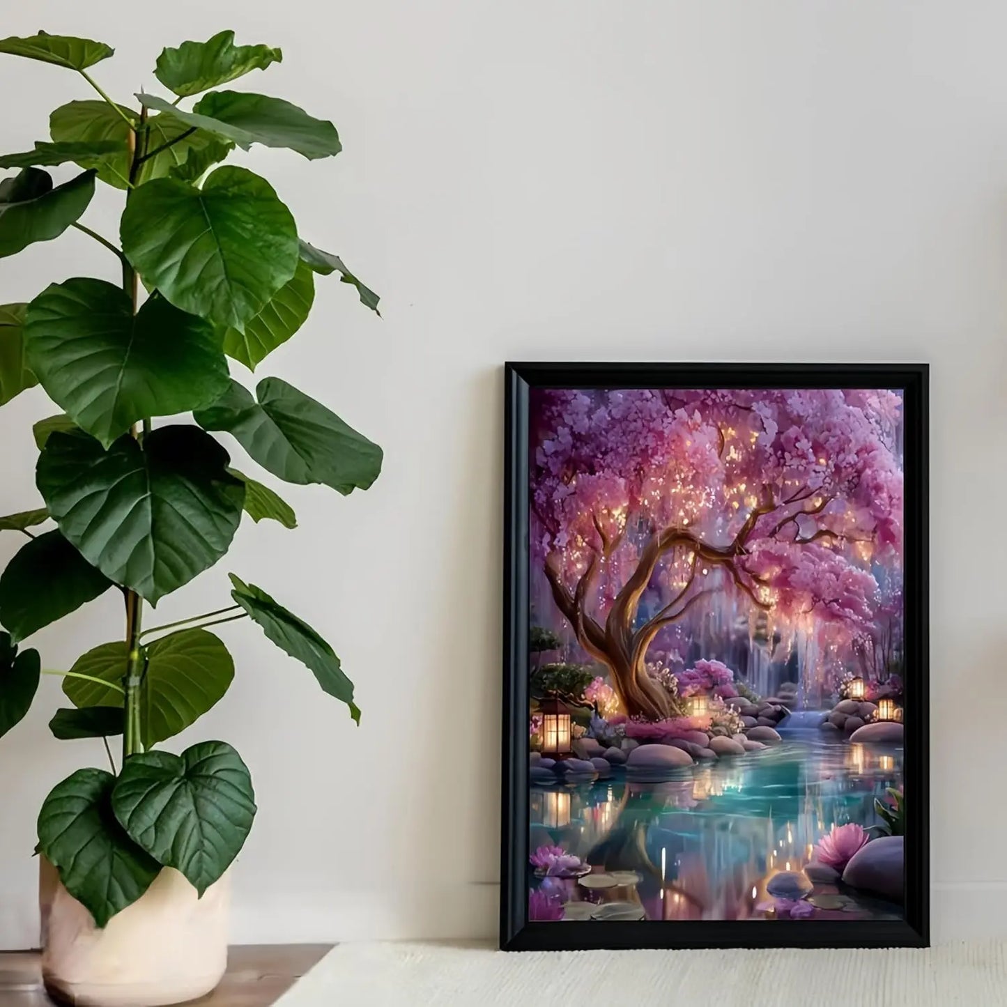 Glowing Forest Diamond Painting Kit for Adults, 5D DIY Art with Full Round Drills, 13.8x13.8 Inch Home Decor