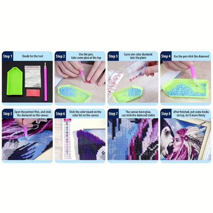 5D Diamond Painting Kit Colorful Mystical Tree Full Drill Round Mosaic Craft For Adults