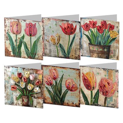 6/12pc DIY Diamond Painting Kits Greeting Card