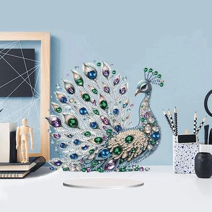 1 Piece DIY Peacock Diamond Art Table to Decorate Adult Single