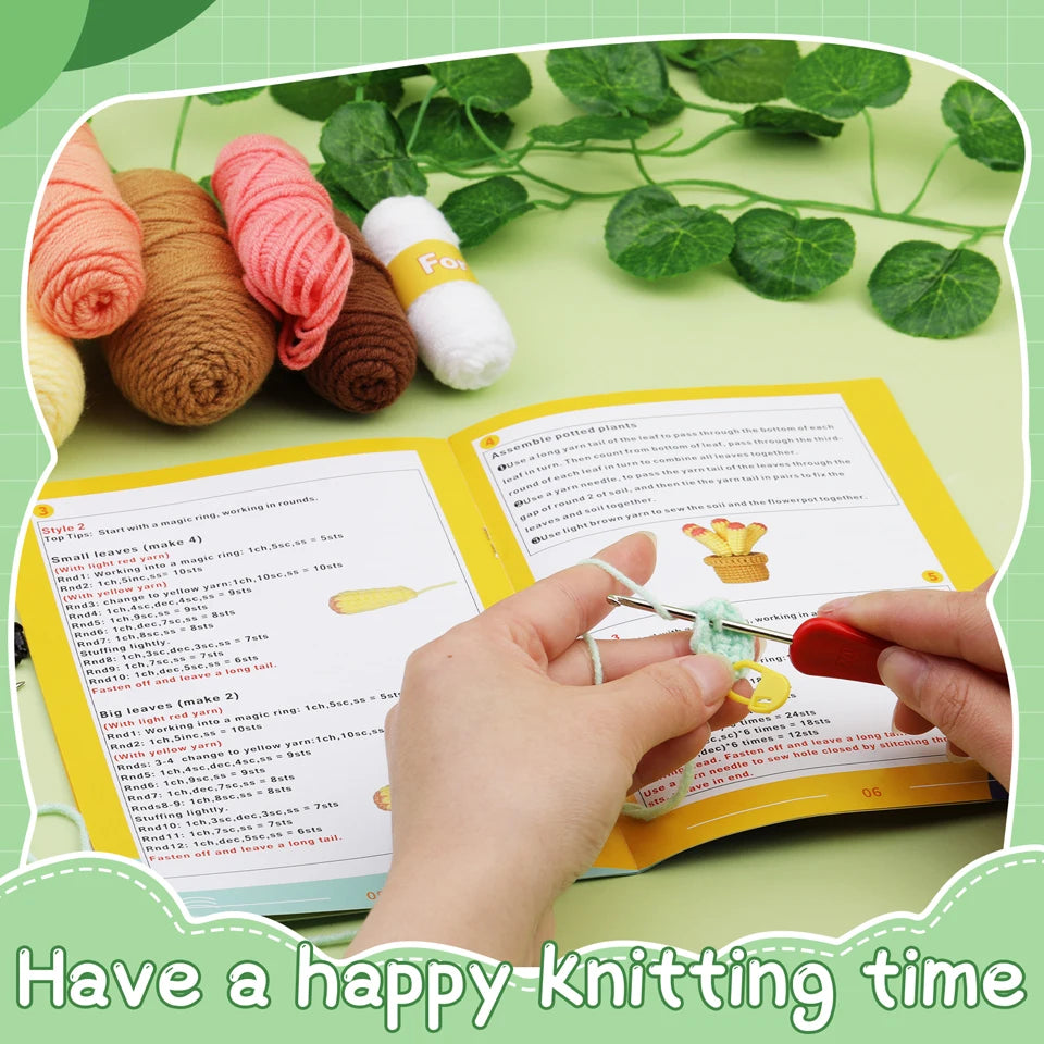 Crochet Material Package Kit for Beginners with Step-by-Step Video Tutorial and Instructions Complete Crochet Supplies Set