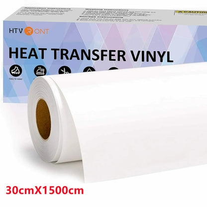 HTVRONT 12"X50ft/30x1500cm PU Heat Transfer Vinyl Roll f