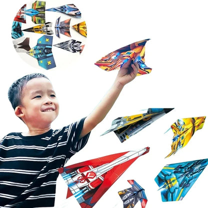 Kids DIY Paper Airplane Kit 36Pcs Full Color Origami Parent-child Educational Toy Hands-on Ability Puzzle Toy