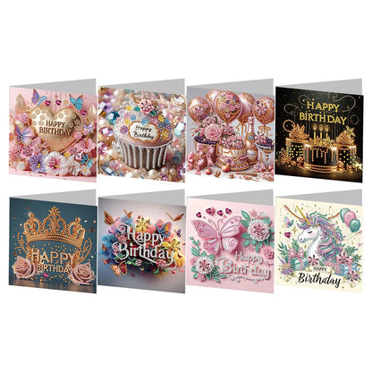 6/12pc DIY Diamond Painting Kits Greeting Card