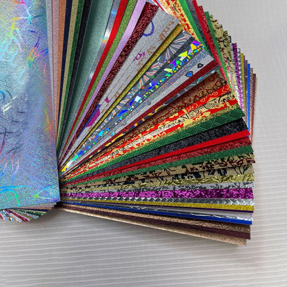 50 Sheets A5 A6 Glitter Paper Assorted Holographic Textured Scrapbook Embossed Cardstock Colorful DIY Art Craft Greeting Cards