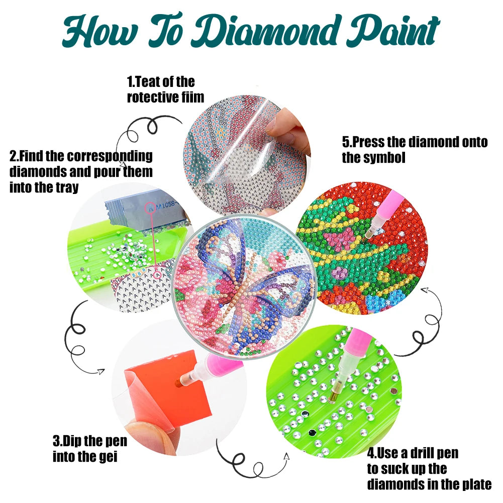 6PCS Diamond Painting Coasters Kits