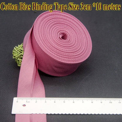 30mm x 10m Cotton Bias Binding Tape DIY Handmade Sewing for Children's clothing quilts tablecloth edge strip