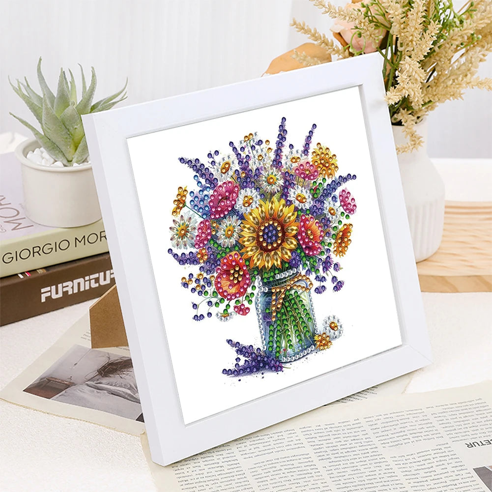 5D DIY Partial Special Shaped Drill Diamond Painting Kit Flower Decor18x18cm