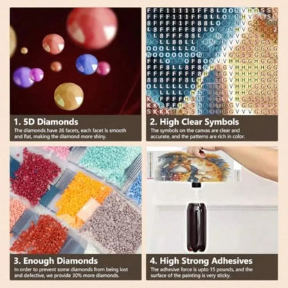 Dog And Wolf Diamond Painting Kits For Adults Diamond Art Kits For Beginners 5D Round Diamond Dots Gem Art Craft For Home Wall