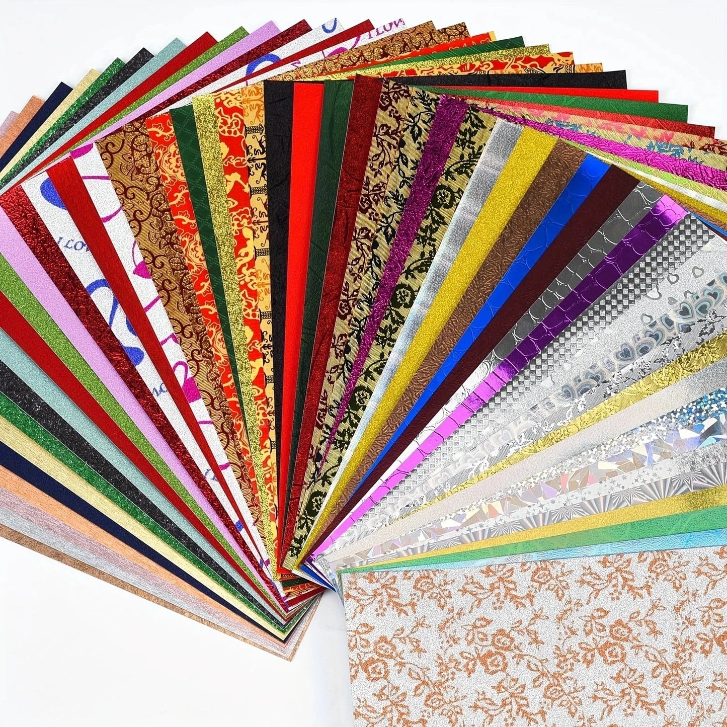 50 Sheets A5 A6 Glitter Paper Assorted Holographic Textured Scrapbook Embossed Cardstock Colorful DIY Art Craft Greeting Cards