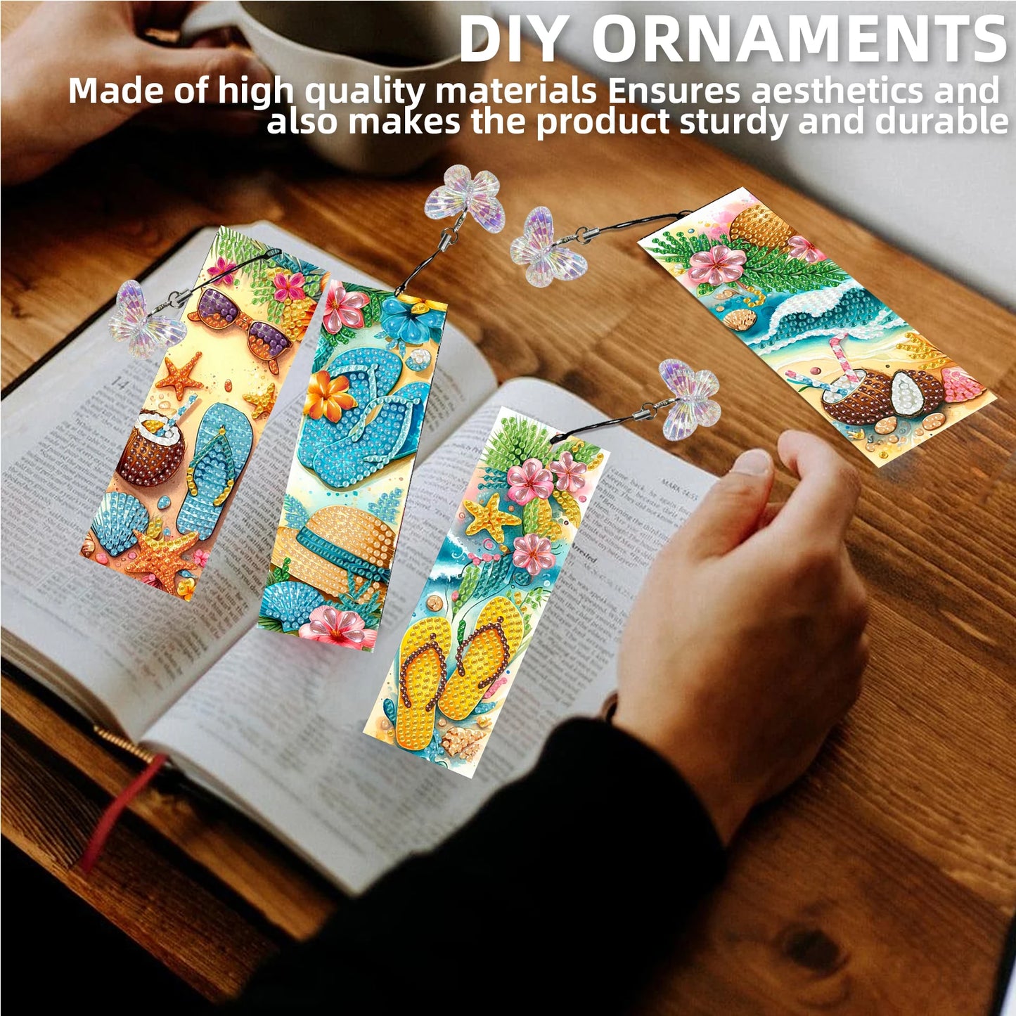 12Pcs Animal Landscape DIY Diamond Bookmark Art Projects