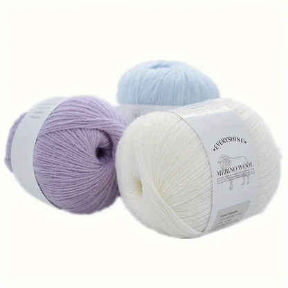 50g/pc Merino Wool Yarn for Knitting Luxury Warm Soft Light weight Crochet Yarn Fur Medium Fine Handwoven For Hand  Knit 340m/pc