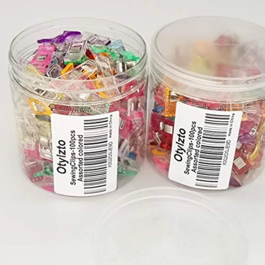 Sewing Clips 100 Pcs with Plastic Box Premium Quilting Clips for Supplies Crafting Tools Assorted Colors Plastic Clips for Craf