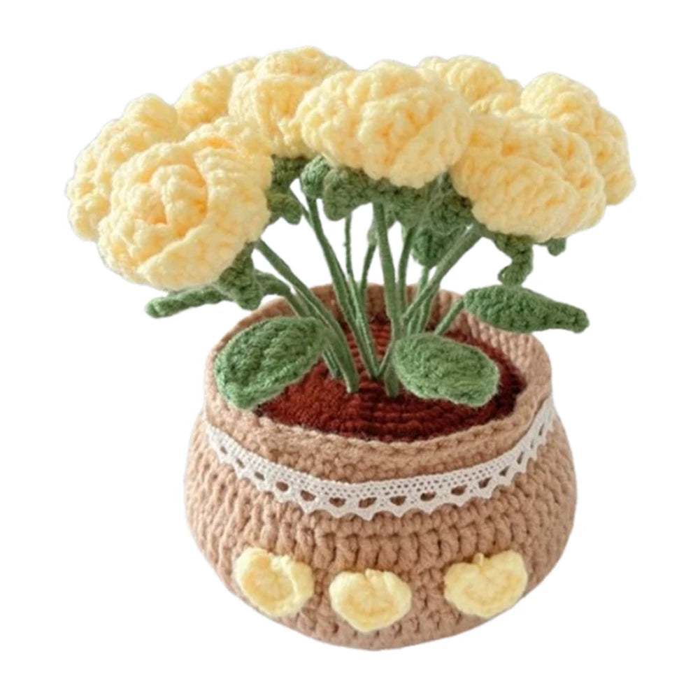 Crochet Kit DIY Tulip Flowers Plant Potted Crochet