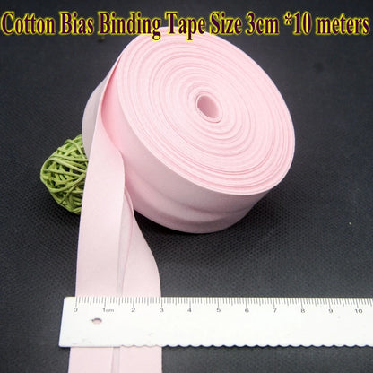 30mm x 10m Cotton Bias Binding Tape DIY Handmade Sewing for Children's clothing quilts tablecloth edge strip