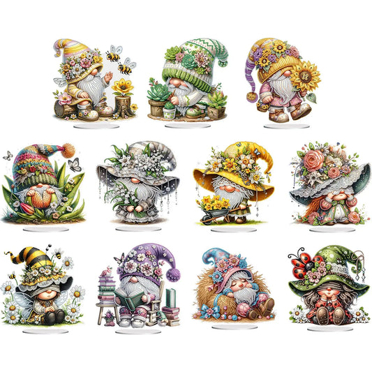 2D Flat Gnome Print DIY Desktop Diamond Art Kits