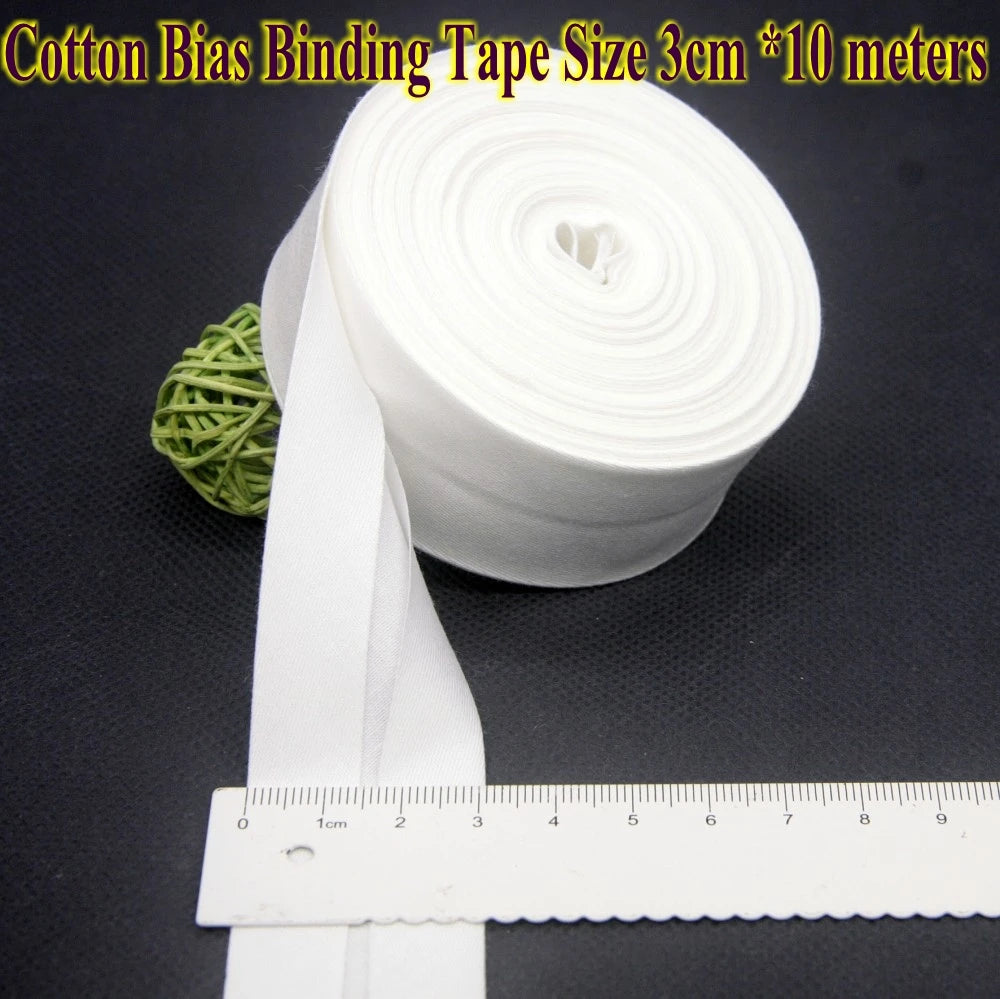 30mm x 10m Cotton Bias Binding Tape DIY Handmade Sewing for Children's clothing quilts tablecloth edge strip