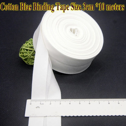 30mm x 10m Cotton Bias Binding Tape DIY Handmade Sewing for Children's clothing quilts tablecloth edge strip