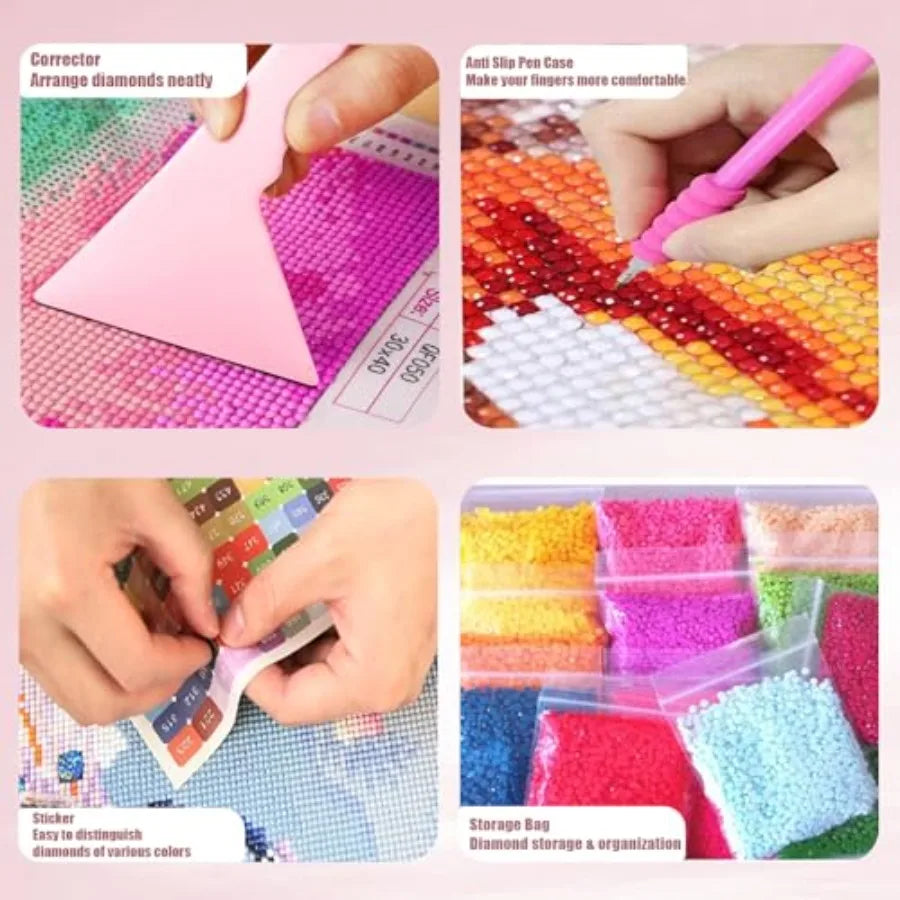 150 Pcs All Inclusive Diamond Painting Tool Kit Diamond Art Accessories Kit Including A4 LED Light Pad KitBracket Convex Point