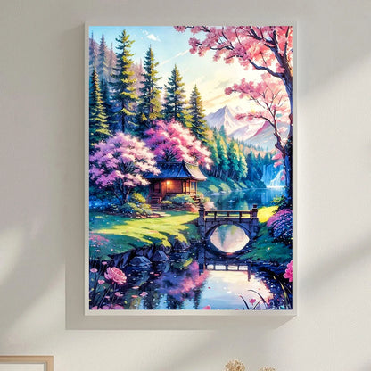 6 Kinds Patterns Diamond Painting Kits Full Round Diamond Painting Landscape Tree DIY 5D Diamond Art Craft Home Wall Decor Gift