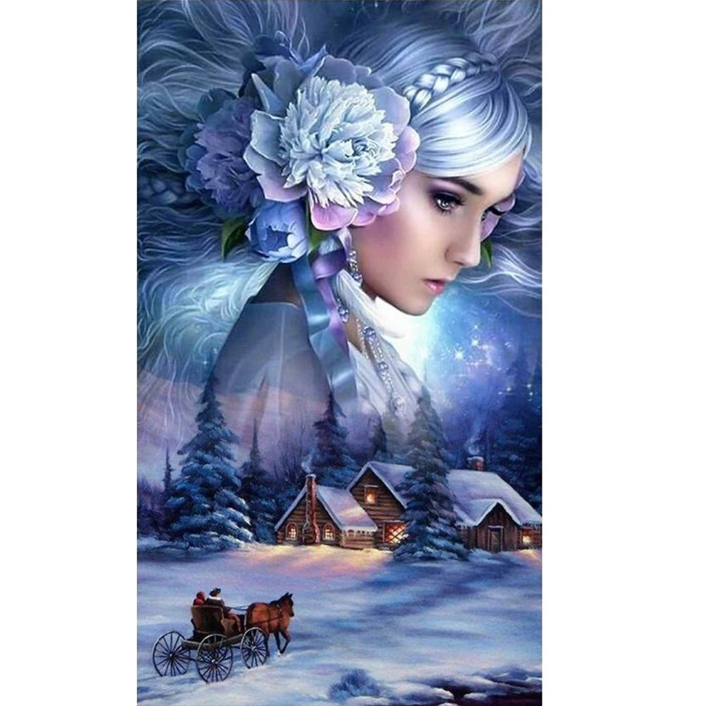 5D Kit Rhinestone DIY Goddess of Four Seasons Full Round Drill Diamond Painting