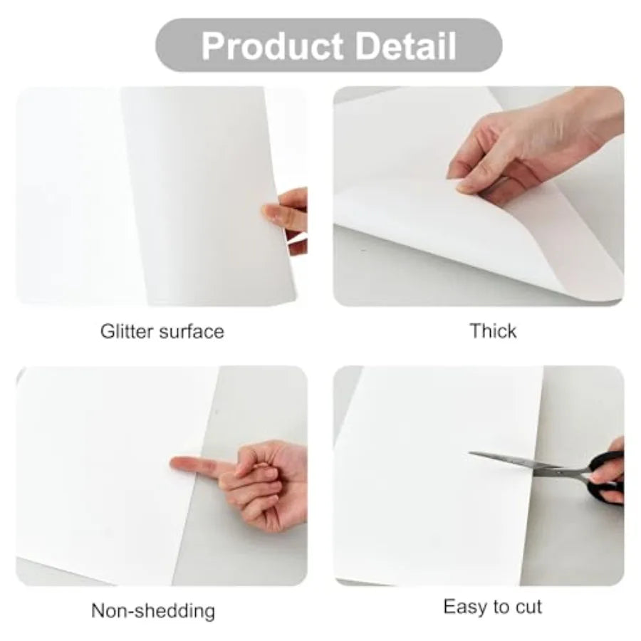 A4 8.5 x 11 inch White Glitter Cardstock 250GSM Sparkly Craft Paper for Cricut Scrapbook Card Making DIY Art Projects Party Dec