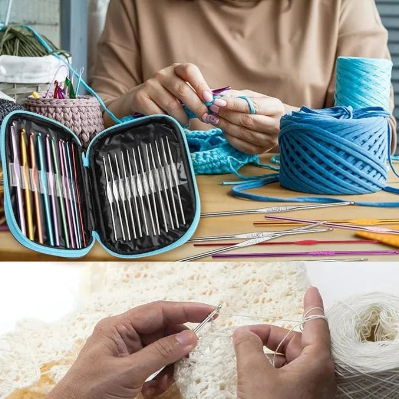 54 Pcs Crochet Needles Set, Knitting Needles Blunt Needles Stitch Marker Kit With Storage Case,DIY Hand Knitting Tools