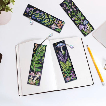 4Pcs Special Shape Book Dinosaur DIY Bookmarks Diamond Painting Kits Diamond Painting Bookmark Making Kit for Adults Beginners