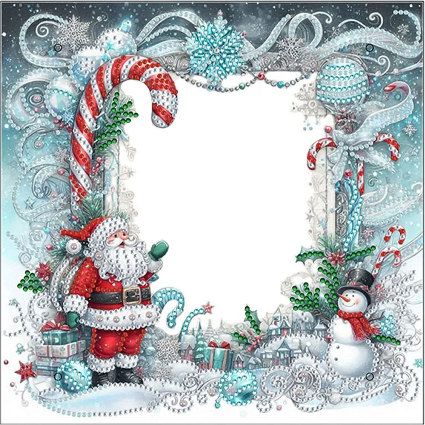 2D Flat DIY Xmas Diamond Painting Photo Frame Partial Drill