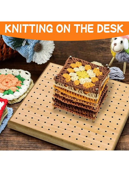 1 Pcs Handcrafted Wooden Blocking Board Crochet, Blocking Board For Square, Super Sturdy Blocking Board Crochet Wood for Crochet