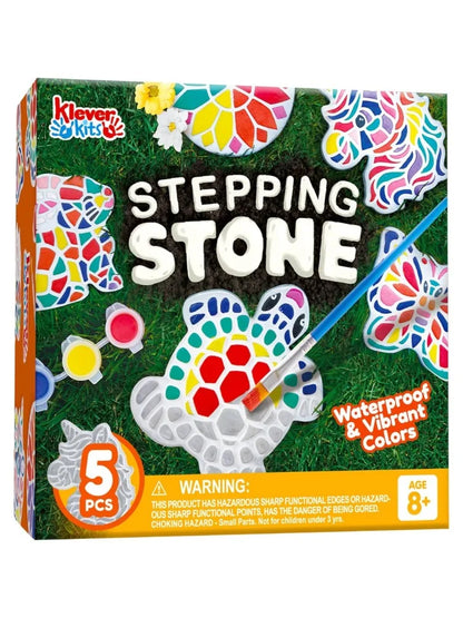 JOYFY Kids Stepping Stones Painting Kit Paint 5 Garden Stones Ceramic Garden Decor for Kids Birthday Christmas Gifts