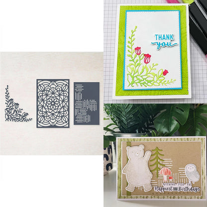 Flower Lace Edge Corner Metal Cutting Dies Layered Frame Candy Diecut Mould For DIY Scrapbooking Decor Paper Album Card Making