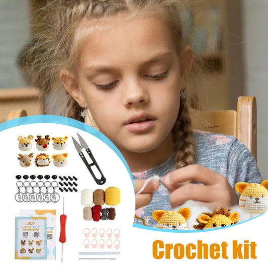 Kids Crochet Kit For Beginners Complete Crochet Keychain Kit Kids Crochet Animals Easy Crochet Crafts Crochet Tools And