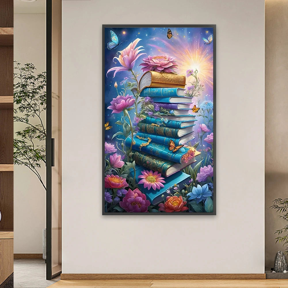 Book 5D DIY Full Drill Round Diamond Painting Kit for Home Wall Decor 50x85cm