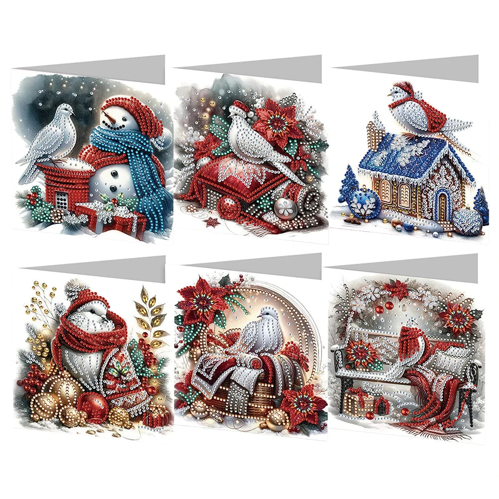 6/12pc DIY Diamond Painting Kits Greeting Card