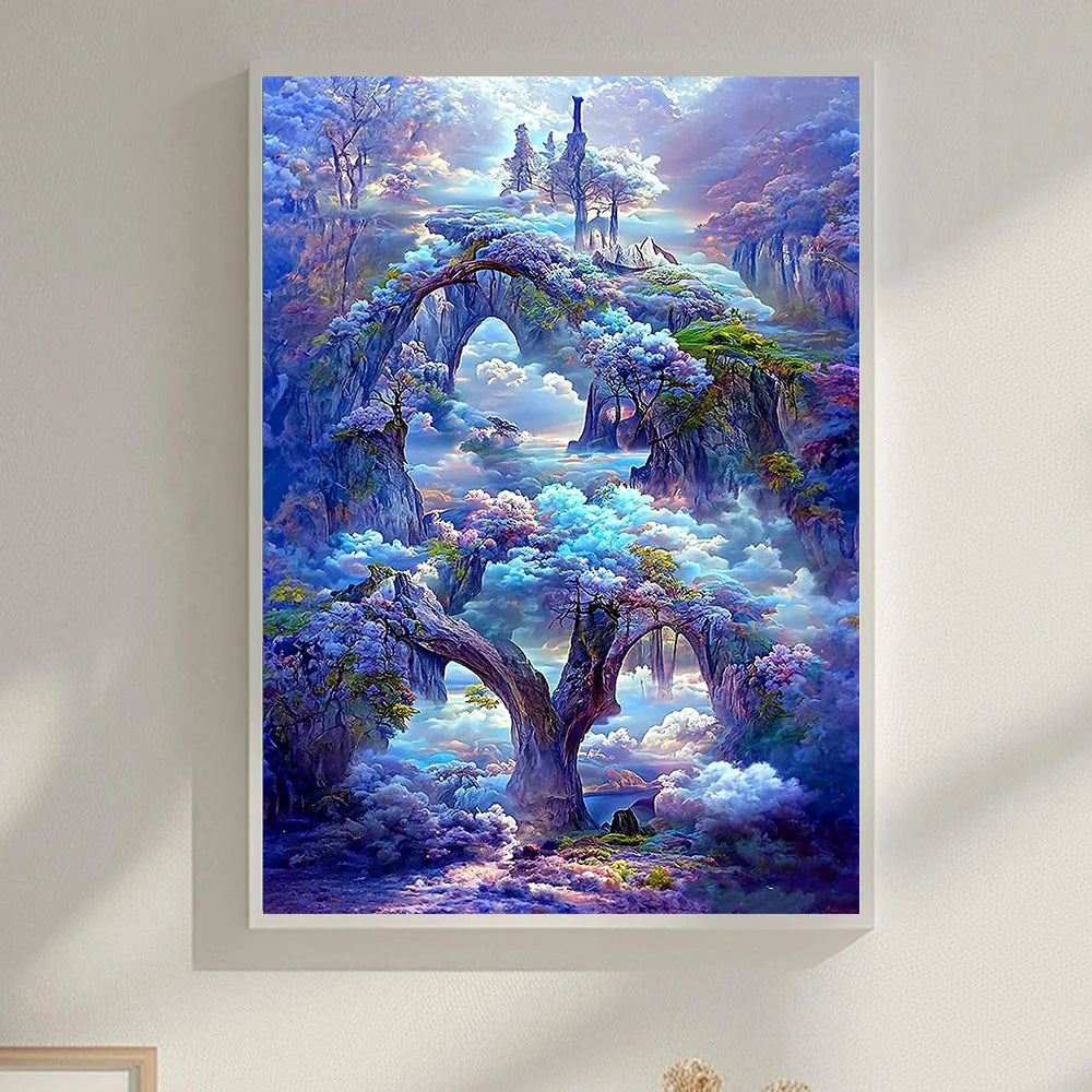 6 Kinds Patterns Diamond Painting Kits Full Round Diamond Painting Landscape Tree DIY 5D Diamond Art Craft Home Wall Decor Gift