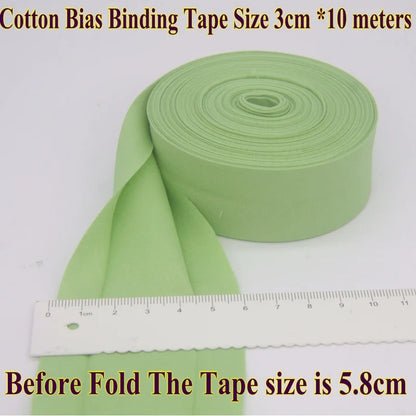 30mm x 10m Cotton Bias Binding Tape DIY Handmade Sewing for Children's clothing quilts tablecloth edge strip