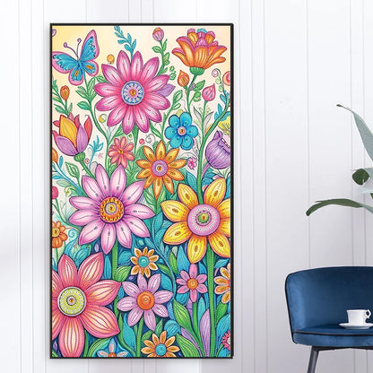 40x70cm Flower 5D DIY Special Shape Crystal Partial Diamond Painting Kit Decor