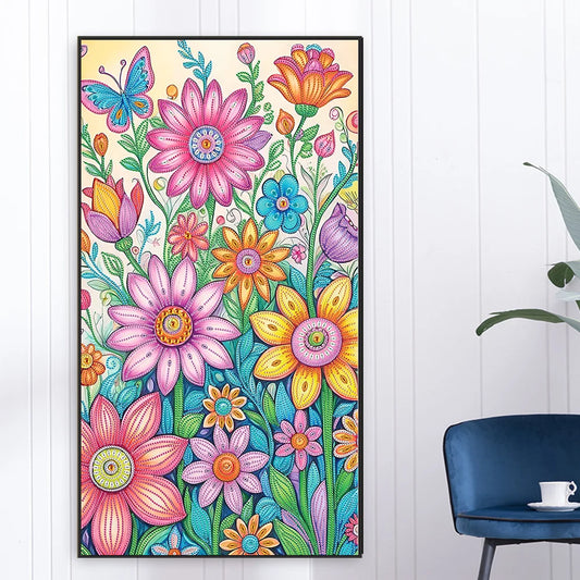 40x70cm Flower 5D DIY Special Shape Crystal Partial Diamond Painting Kit Decor