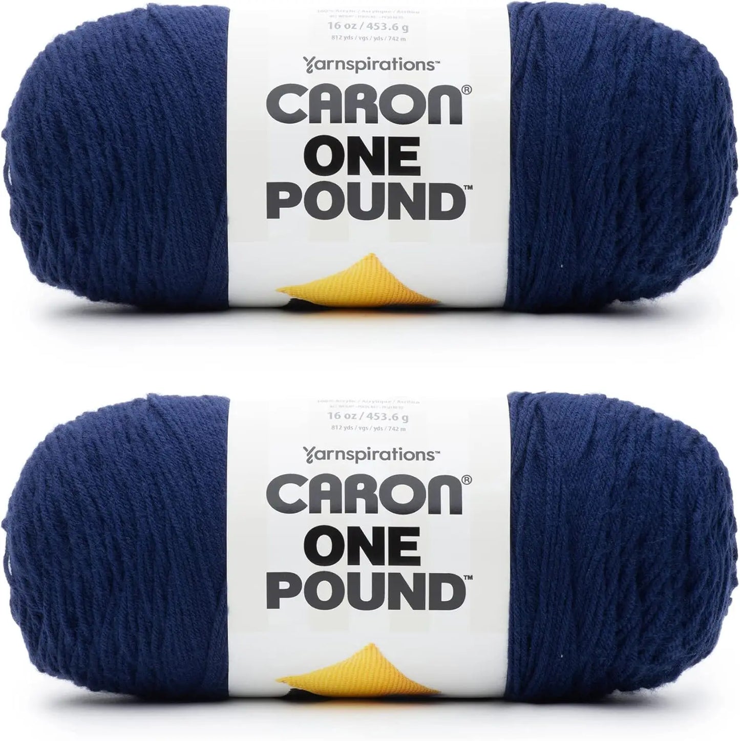 Midnight Blue Acrylic Yarn - 2 Pack, 454g Each, Worsted Weight for Knitting and Crochet Projects