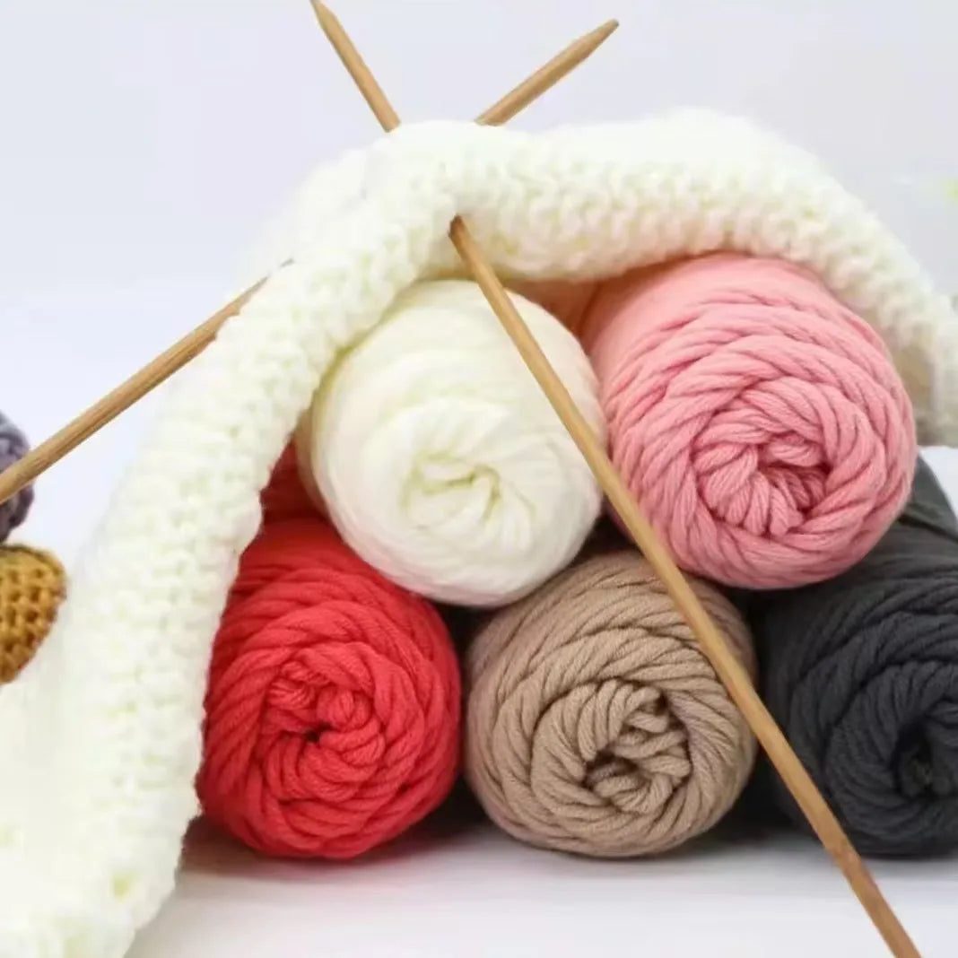 100g Pure Colour Lover Yarn Soft Milk Cotton Yarn Woolen Yarn 8 ply Thread for Knitting Scarf Wool Handmade DIY Scarves Gift