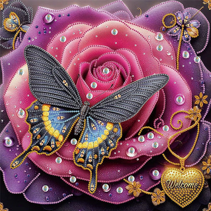 4Pcs 40x40cm Flower 5D DIY Special Shape Crystal Partial Diamond Painting Kit