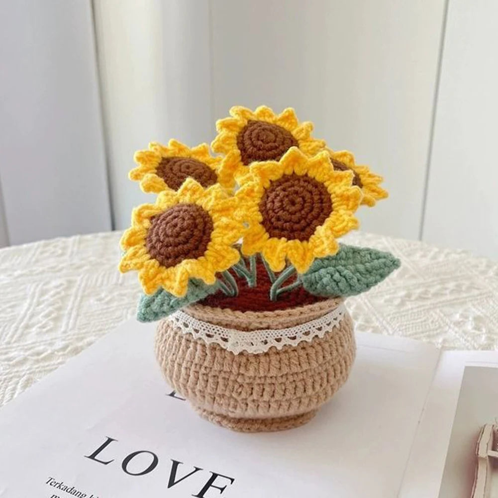 Crochet Kit DIY Tulip Flowers Plant Potted Crochet