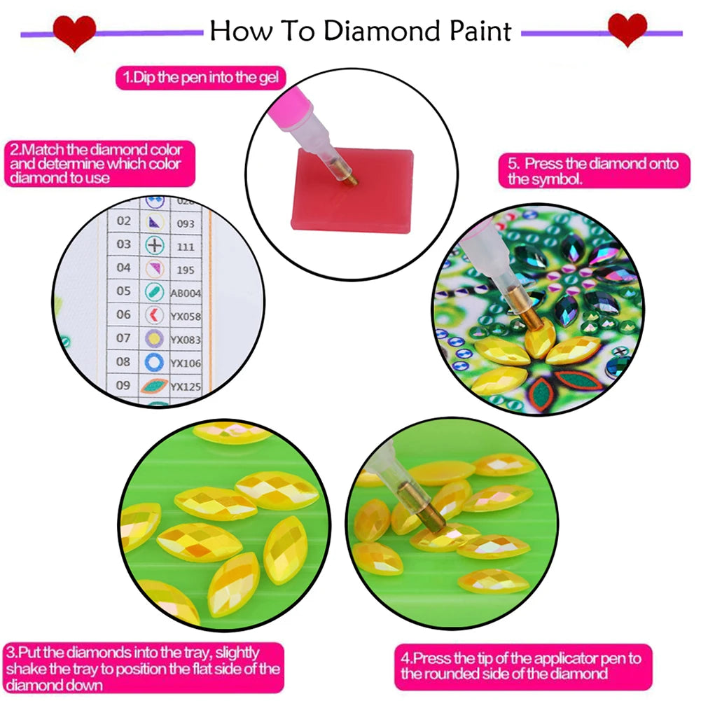 4Pcs 5D DIY Partial Special Shape Drill Diamond Painting Elf Fairy Decor 30x30cm
