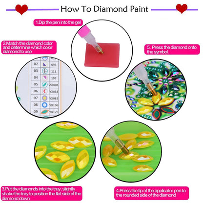 4Pcs 5D DIY Partial Special Shape Drill Diamond Painting Elf Fairy Decor 30x30cm