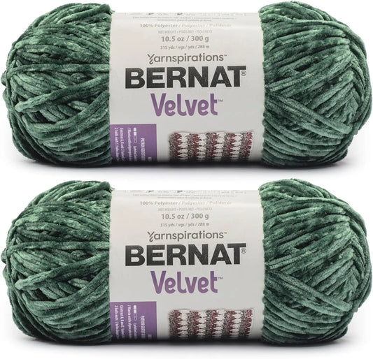 Velvet Pine Yarn - 2 Pack, 10.5oz/300g Each, Polyester Bulky Weight for Knitting & Crochet Projects