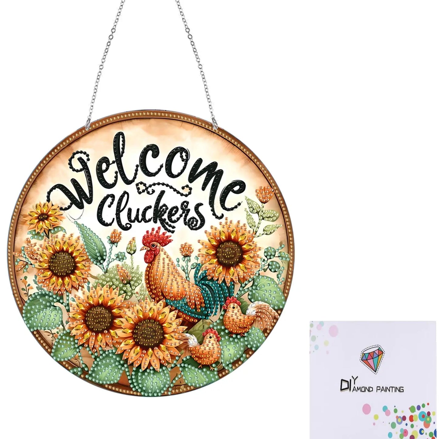 Acrylic Diamond Painting Home Decor 5D DIY Diamond Painting Dots Pendant Rhinestone Diamond Art Window Pendants for Window Decor